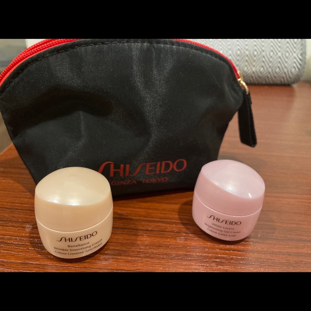 Shiseido cosmetic bag and samples